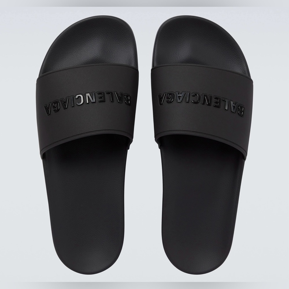 Balenciaga Pool Slide Sandal All Black Gem